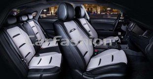 Авточохли на сидіння BUSINESS 3D, CarFashion, комплект, сірий/чорний 000006329 фото