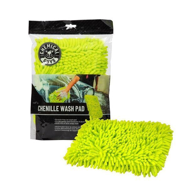 Подушечка з мікрофібри для миття авто без подряпин, Chenille Microfiber, салатова, Chemical Guys MIC415 фото