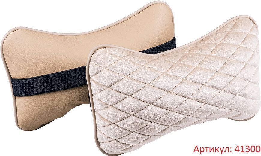 Подушки в машину на підголівник CITY, CarFashion, бежевий 41300 фото