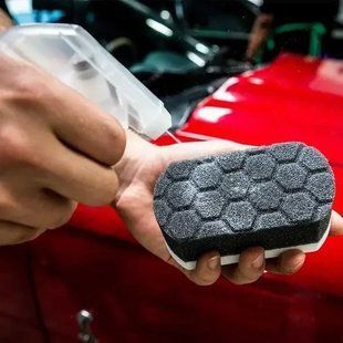 Аппликатор поролоновый мягкий, Easy Grip Applicator Pad Hex-Logic, белый с черным, Chemical Guys ACC220 фото