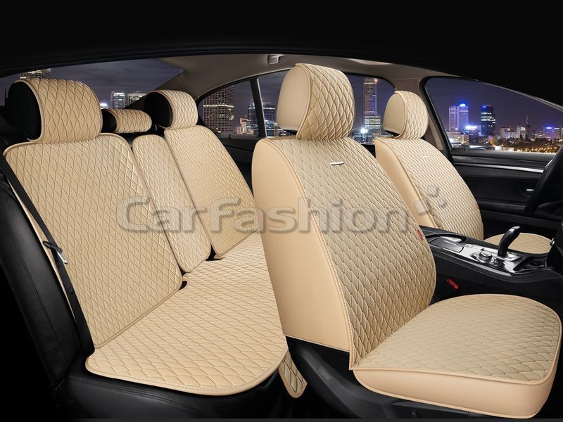 Чохли на сидіння RUBIN, CarFashion, комплект, бежевий RUBIN-22696 фото