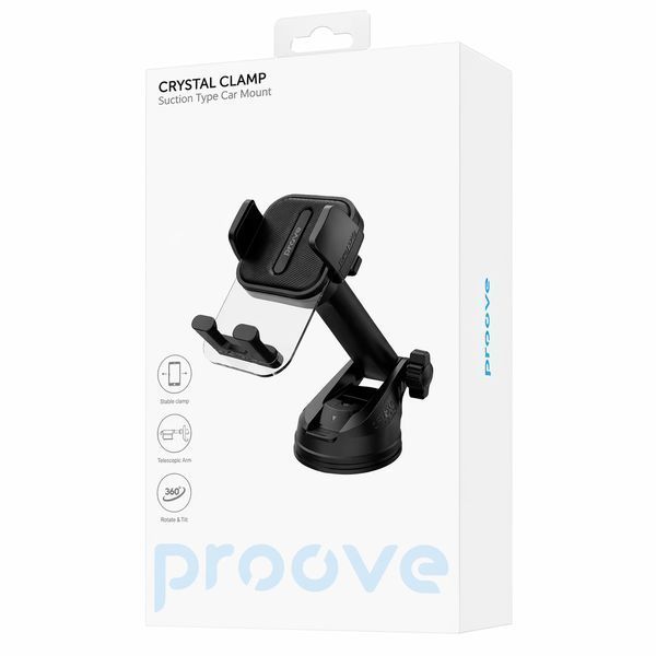Держатель для телефона в автомобиль Proove Crystal Clamp Suction Type Car Mount 492310001 фото
