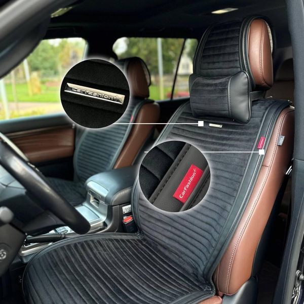 Накидки на сиденья авто MONACO, CarFashion, черный/красный, передний ряд MONACO-21819 фото