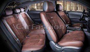 Авточехлы на сиденья STALKER 3D, CarFashion, комплект, коричневый/коричневый 000006320 фото