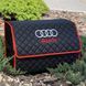 Органайзер у багажник з вишивкою Audi, чорний з червоним кантом, 50 см, автомобільний органайзер в авто 00021453 фото 2