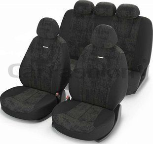 Авточохли на сидіння RECORD, CarFashion, комплект, т.сірий/т.сірий RECORD-10065 фото