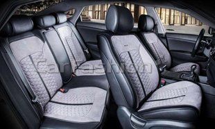 Авточехлы на сиденья STALKER 3D, CarFashion, комплект, серый/черный STALKER-22429 фото