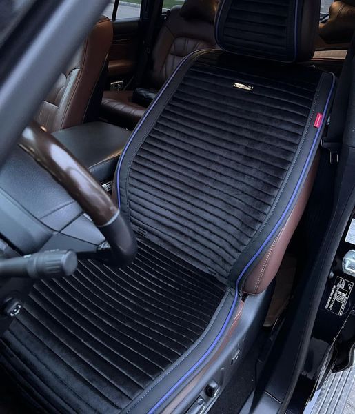 Накидки на сидіння MONACO, CarFashion, чорний/синій, передній ряд MONACO-21815 фото
