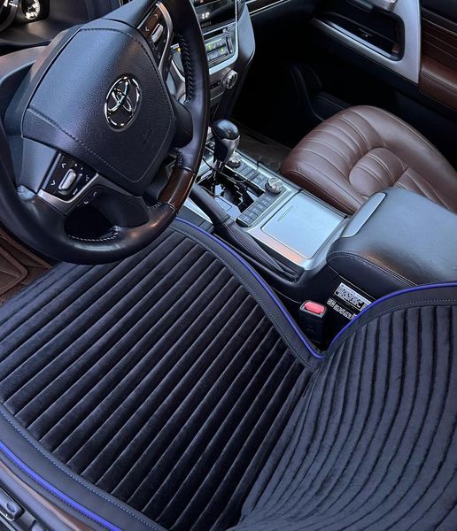 Накидки на сидіння MONACO, CarFashion, чорний/синій, передній ряд MONACO-21815 фото
