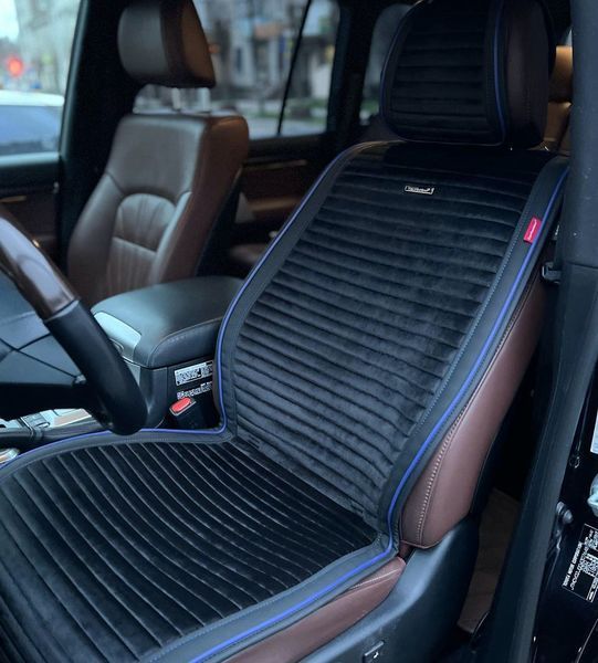Накидки на сидіння MONACO, CarFashion, чорний/синій, передній ряд MONACO-21815 фото