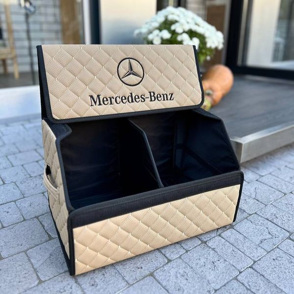 Органайзер у багажник автомобіля, бежевий, з вишивкою логотипу Mercedes 50 см 000005067 фото
