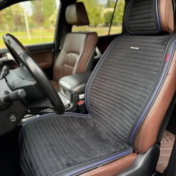 Накидки на сидіння MONACO, CarFashion, чорний/синій, передній ряд MONACO-21815 фото