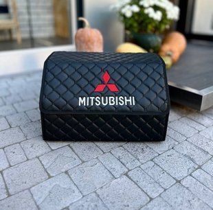Органайзер в багажник с вышивкой Mitsubishi, черный, 50 см, автомобильный органайзер в авто 000006041 фото