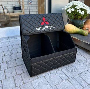 Органайзер в багажник с вышивкой Mitsubishi, черный, 50 см, автомобильный органайзер в авто 000006041 фото