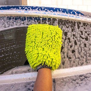 Перчатка из микрофибры с длинным ворсом, Chenille Microfiber Car Wash Mitt, салатовая, Chemical Guys MIC493 фото