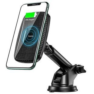 Тримач для телефона в автомобіль Hoco Магнітний Magnetic with wireless charging Car holder CA75 |15W, 2in1| CA75 фото