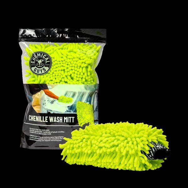 Рукавичка з мікрофібри з довгим ворсом, Chenille Microfiber Car Wash Mitt, салатова, Chemical Guys MIC493 фото