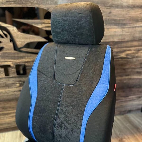 Авточехлы на сиденья RECORD, CarFashion, комплект, черный/синий RECORD-10063 фото
