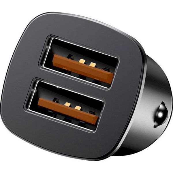 Адаптер автомобильный Baseus Square Metal A+A 30W Dual QC3.0 Black CCALL-YD01 фото