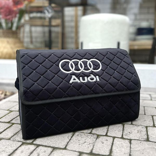 Органайзер у багажник з вишивкою Audi, чорний, 50 см, автомобільний органайзер в авто 000006815 фото