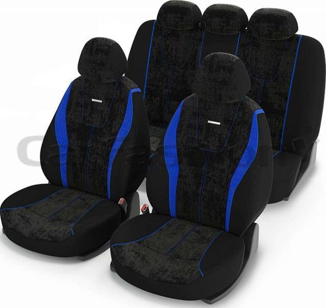Авточехлы на сиденья RECORD, CarFashion, комплект, черный/синий RECORD-10063 фото