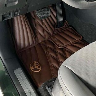 Килимки в автомобіль з екошкіри Toyota Highlander в салон, коричневий H00021454 фото