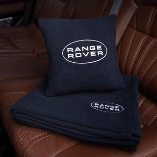 Подушка и плед в машину с логотипом Range Rover, флисовый набор FLISET-RANGER-BLK-WHI фото