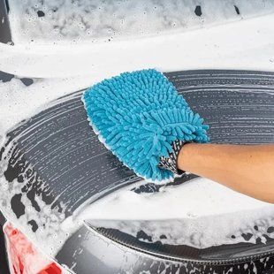 Перчатка из микрофибры с длинным ворсом, Chenille Microfiber Car Wash Mitt, синяя, Chemical Guys MIC811 фото