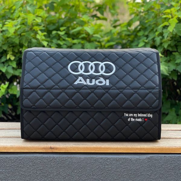 Органайзер у багажник з вишивкою Audi на магніті, чорний, 50 см, автомобільний органайзер в авто MP02300 фото