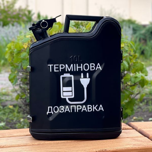 Канистра бар 10л, подарок мужчине на день рождения, на юбилей, мини бар ручной работы K10F-BLK-M-03 фото