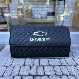 Органайзер в багажник с вышивкой Chevrolet, черный, 65 см, автомобильный органайзер в авто ORG65-CHEVROLET-02 фото