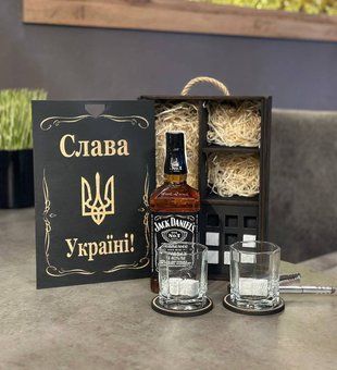 Подарунковий набір для віскі, подарунок до дня захисника, подарунок до дня захисника України 03000005418 фото