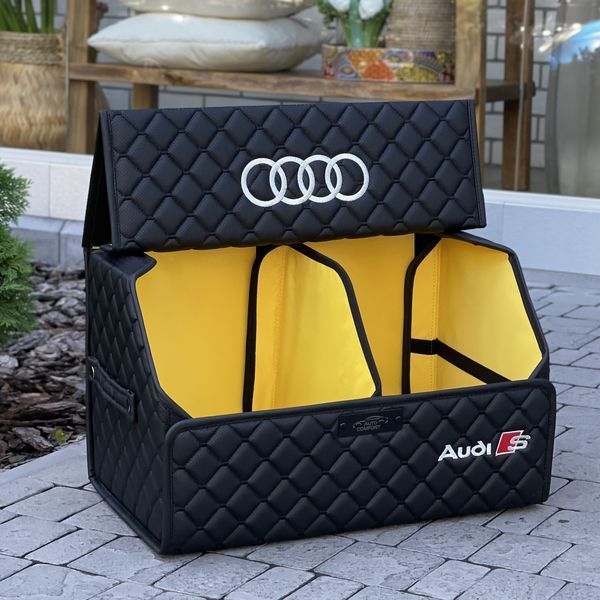 Органайзер у багажник на магніті з вишивкою Audi S, чорний, 50 см, автомобільний органайзер в авто 200041227 фото