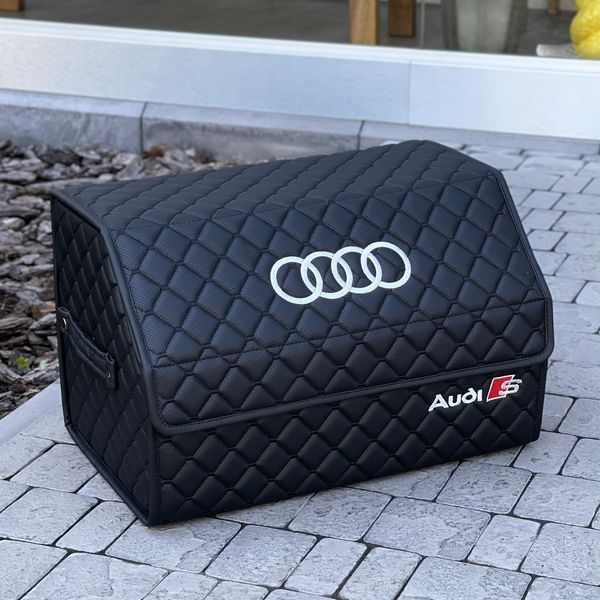 Органайзер у багажник на магніті з вишивкою Audi S, чорний, 50 см, автомобільний органайзер в авто 200041227 фото