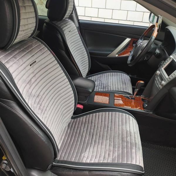 Накидки на сидіння MONACO, CarFashion, темно-сірий/чорний, передній ряд MONACO-21837 фото