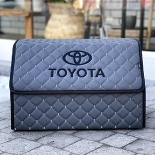 Органайзер в багажник с вышивкой Toyota, графит, 50 см, автомобильный органайзер в авто 000007345 фото