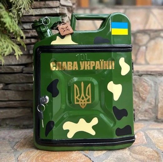 Канистра-бар 10л с посудой, подарок военному K10POS-GRE-G-21 фото