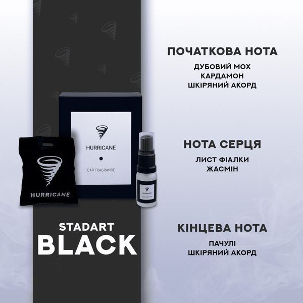 Ароматизатор в машину Hurricane Black (STANDART) 000005641 фото
