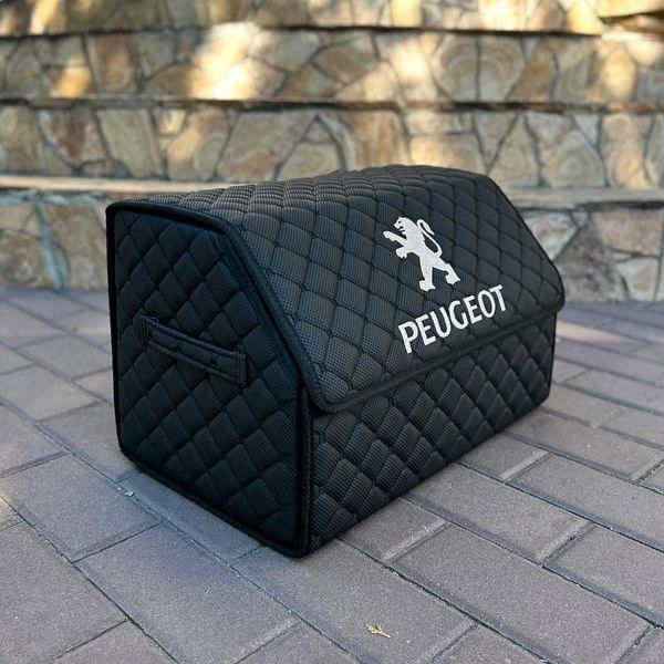 Органайзер в багажник с вышивкой Peugeot, черный, 50см, автомобильный органайзер в авто ORG50-PEUGEOT-01 фото