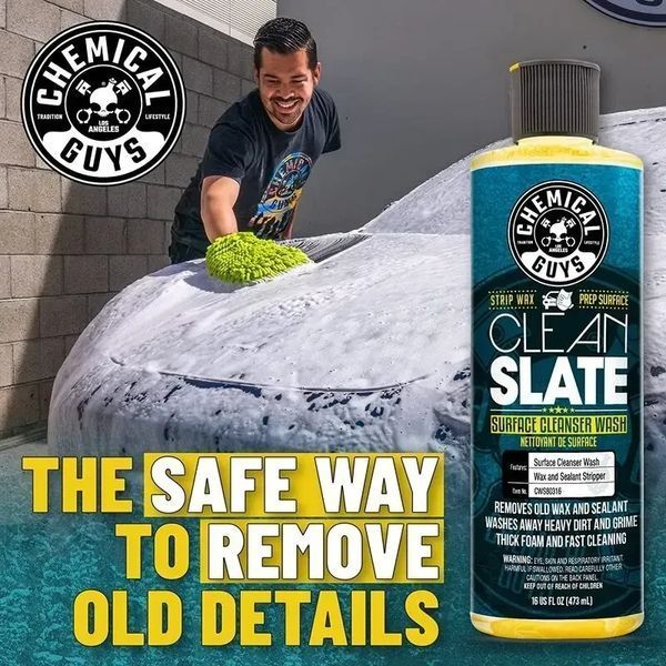 Автошампунь для глубокой очистки поверхности и удаления воска Clean slate Wax stripping wash, Chemical Guys, 473 мл CWS803_16 фото