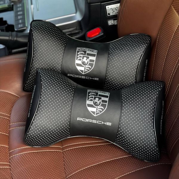 Подушка в машину на підголівник PORSCHE (Порше), чорний, 1 шт ORTG-PORSCHE-BLK фото