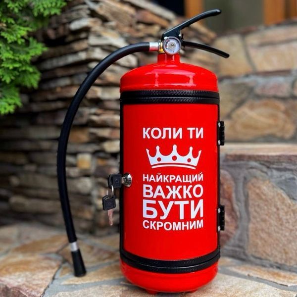 Огнетушитель бар под 2 рюмки, подарок папе на день рождения, другу, брату, мини-бар VOG-RED-G-61 фото