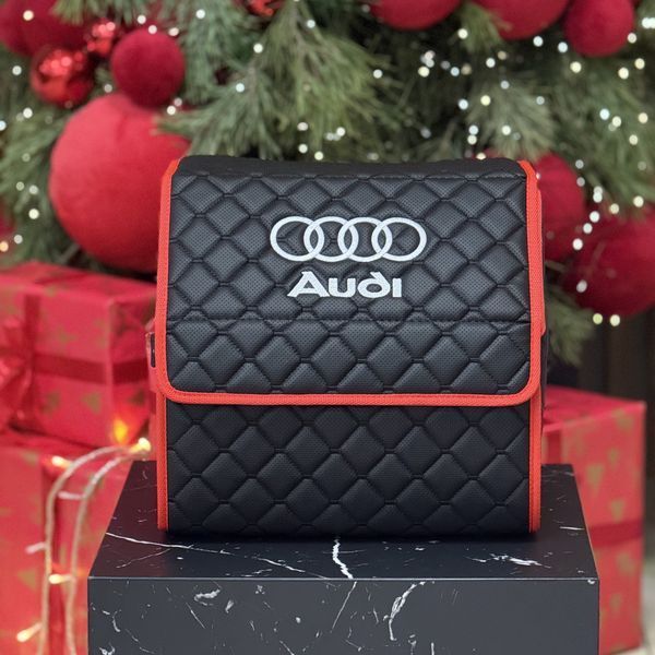 Органайзер в багажник на магните с вышивкой Audi, черный, 35 см, автомобильный органайзер в авто 200041503 фото