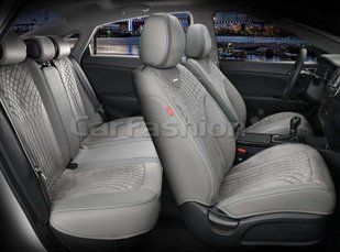Авточехлы на сиденья SHELL 5D, CarFashion, комплект, серый/серый SHELL-22518 фото