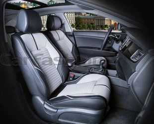Чохли на сидіння SECTOR 3D, CarFashion, передній ряд, сірий/чорний 000006317 фото