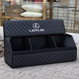 Органайзер в багажник с логотипом Lexus из экокожи, черный, 80 см, автоорганайзер ORG80-LEXUS-12 фото