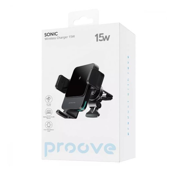 Автодержатель с Беспроводной Зарядкой Proove Sonic 15W WHSN15002001 фото