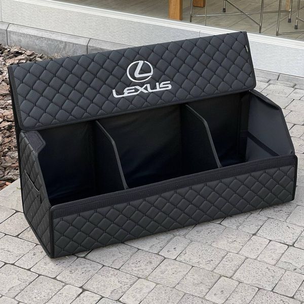 Органайзер в багажник с логотипом Lexus из экокожи, черный, 80 см, автоорганайзер ORG80-LEXUS-12 фото