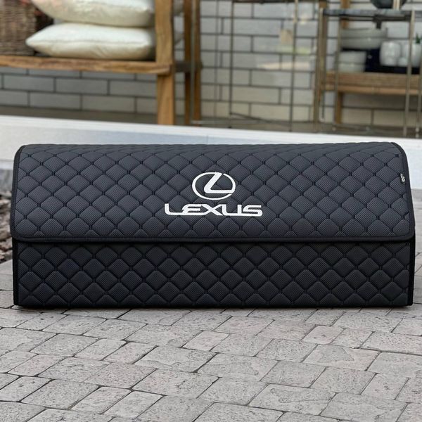 Органайзер в багажник с логотипом Lexus из экокожи, черный, 80 см, автоорганайзер ORG80-LEXUS-12 фото