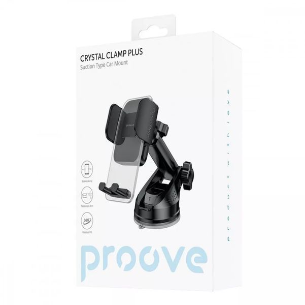 Тримач для телефона в автомобіль Proove Crystal Clamp Plus Suction Type Car Mount CHCSP0000001 фото